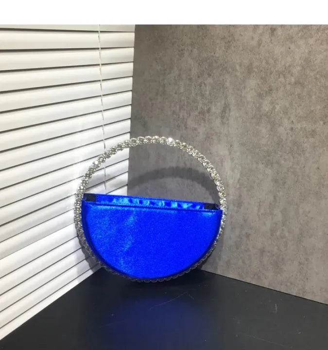 Elegant Rhinestone Circle Evening Clutch