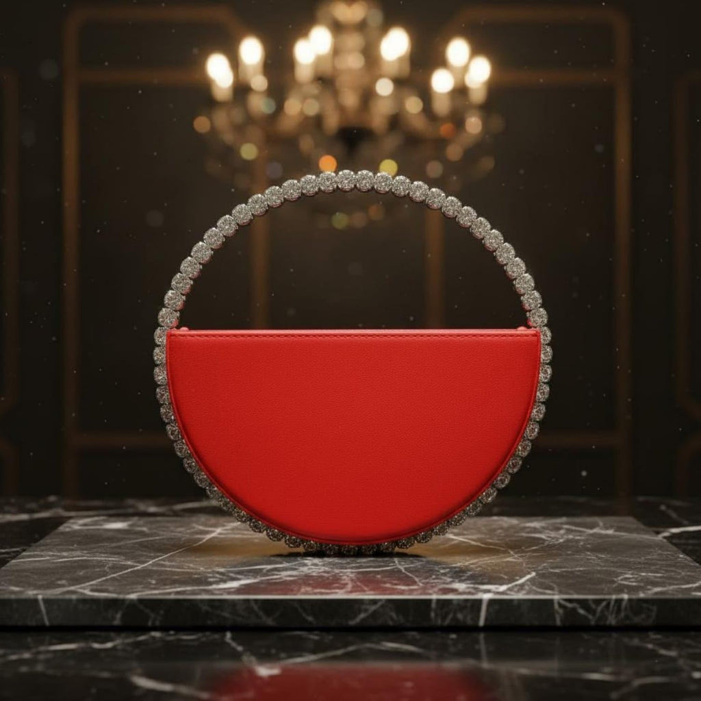 Elegant Rhinestone Circle Evening Clutch