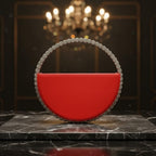 Elegant Rhinestone Circle Evening Clutch
