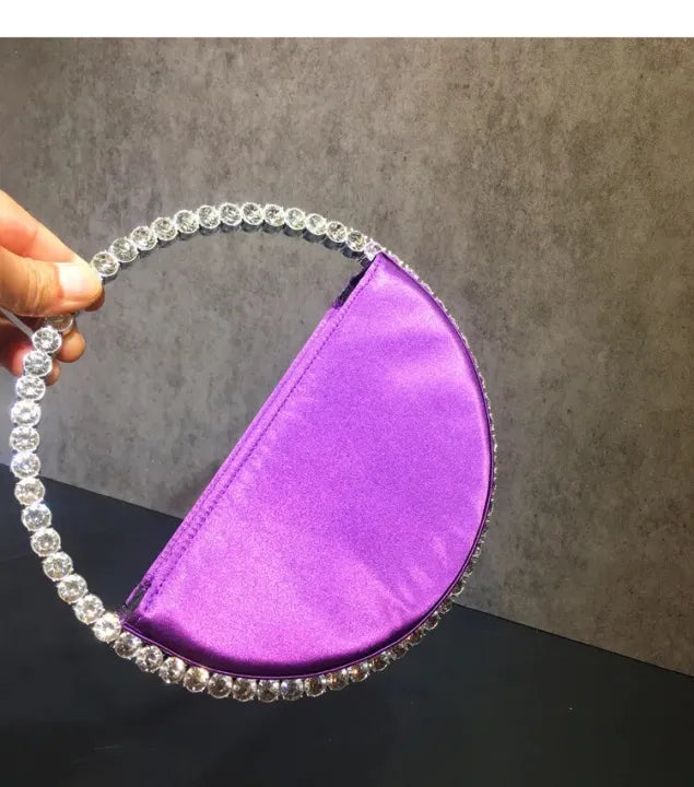 Elegant Rhinestone Circle Evening Clutch