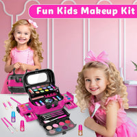 59 Pcs Kids Makeup Toys Kit for Girl, Non-Toxic Real Washable Pretend Set