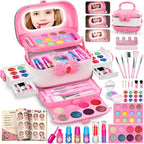 59 Pcs Kids Makeup Toys Kit for Girl, Non-Toxic Real Washable Pretend Set