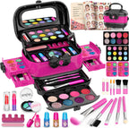 59 Pcs Kids Makeup Toys Kit for Girl, Non-Toxic Real Washable Pretend Set