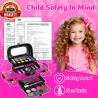 59 Pcs Kids Makeup Toys Kit for Girl, Non-Toxic Real Washable Pretend Set