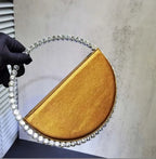 Elegant Rhinestone Circle Evening Clutch