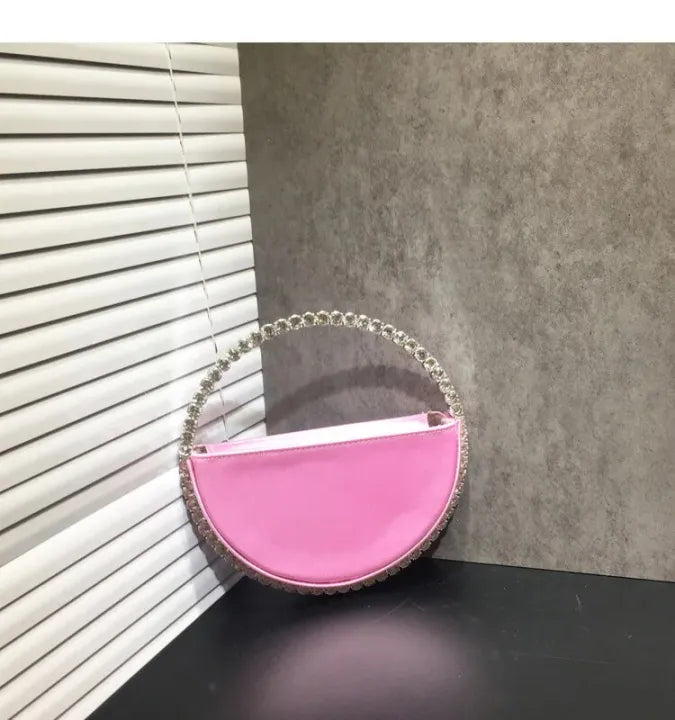Elegant Rhinestone Circle Evening Clutch