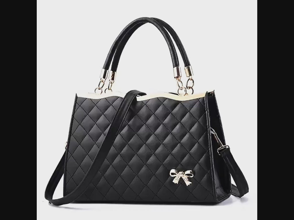Crossbody shoulder bag with bow