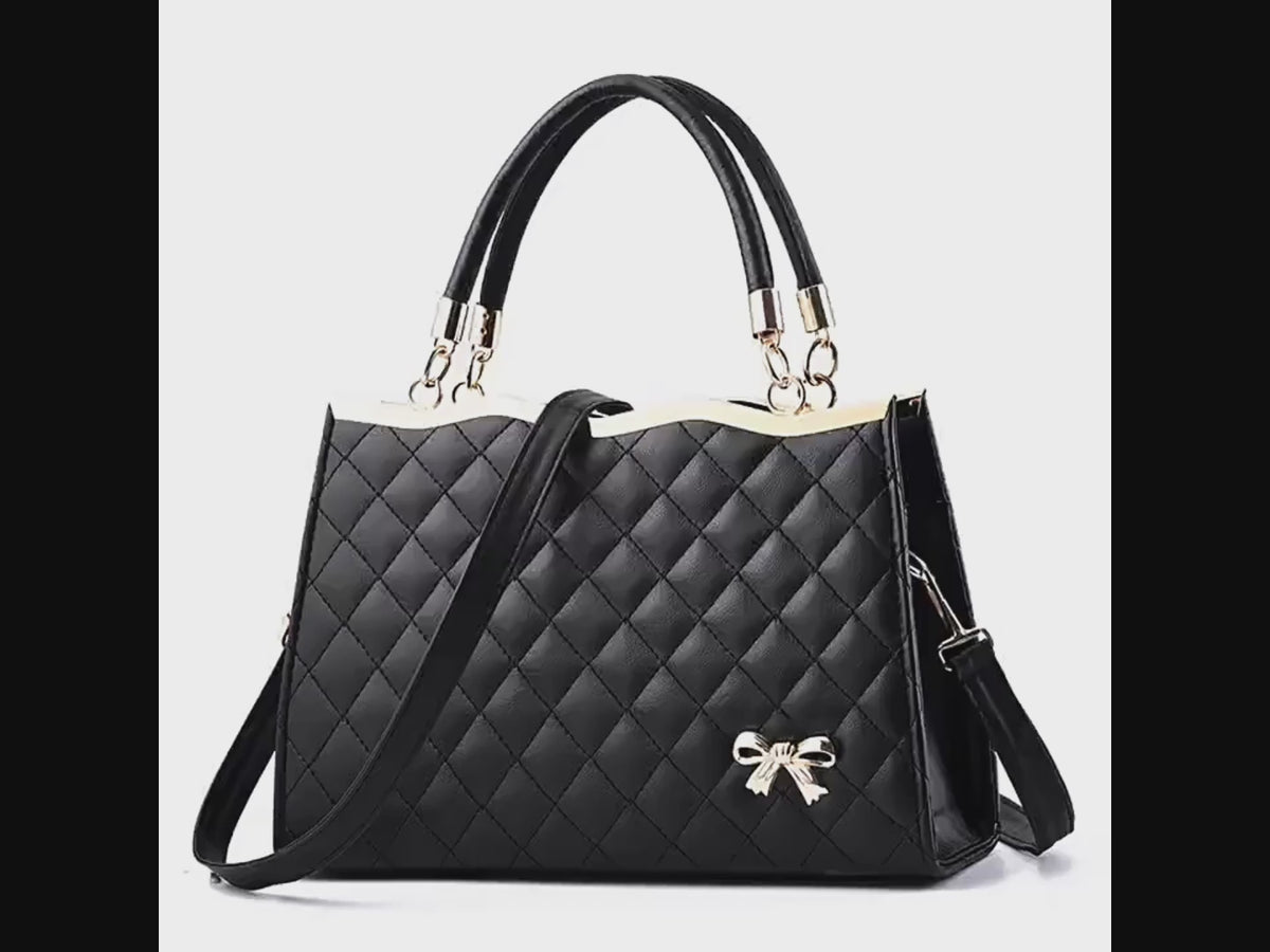 Crossbody shoulder bag with bow